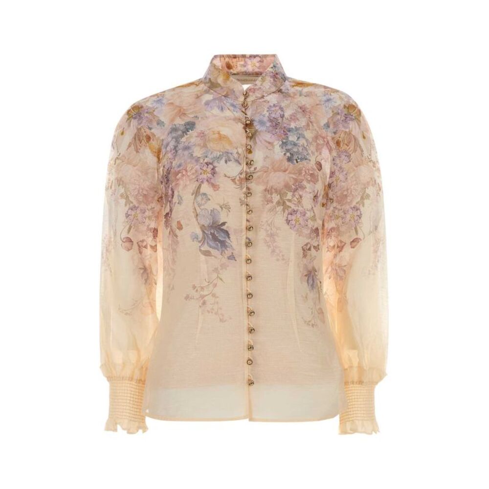 Zimmermann Women Printed Linen Blend Ascent Shirt